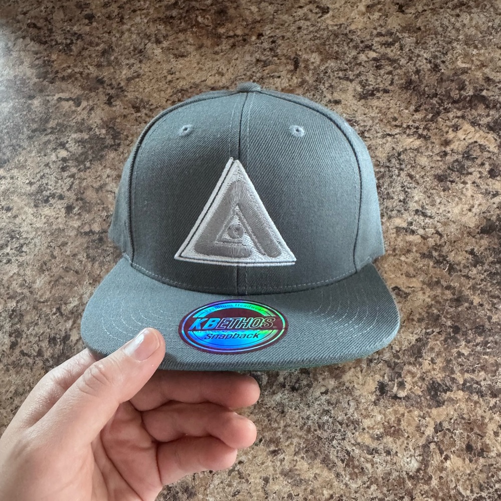 Gray Snapback Cap with Triangle Logo - image 2